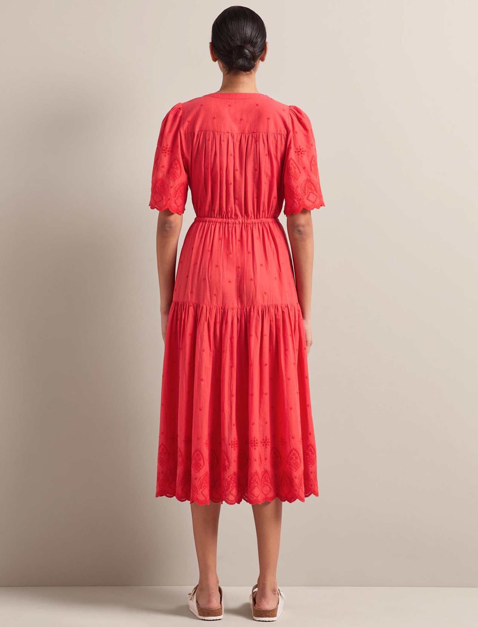 Nicole Organic Cotton Maxi Dress - Coral - Image 11